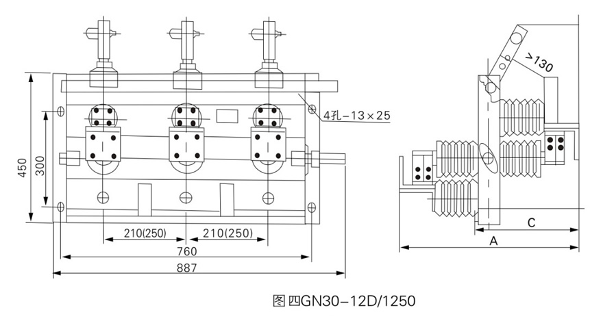 GN30-12D/1250外形尺寸